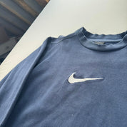 Womens Navy 1990s Nike Embroidered Swoosh Sweatshirt 12-14