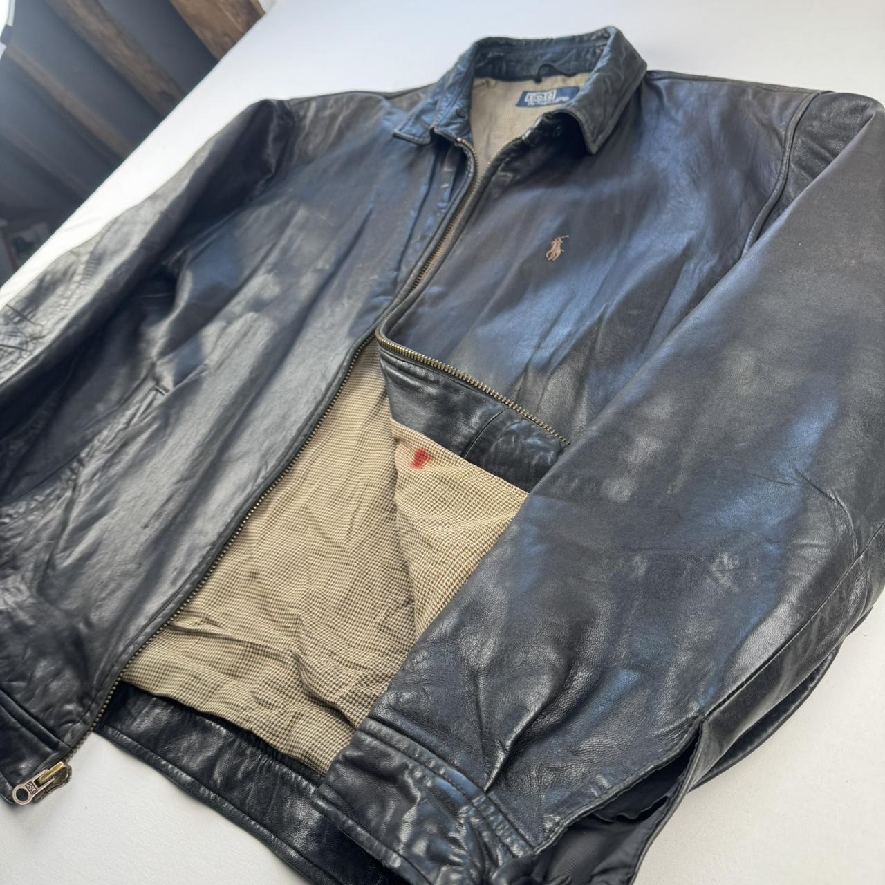 Polo Ralph Lauren Sheepskin Leather Harrington Jacket with Plain Lining L