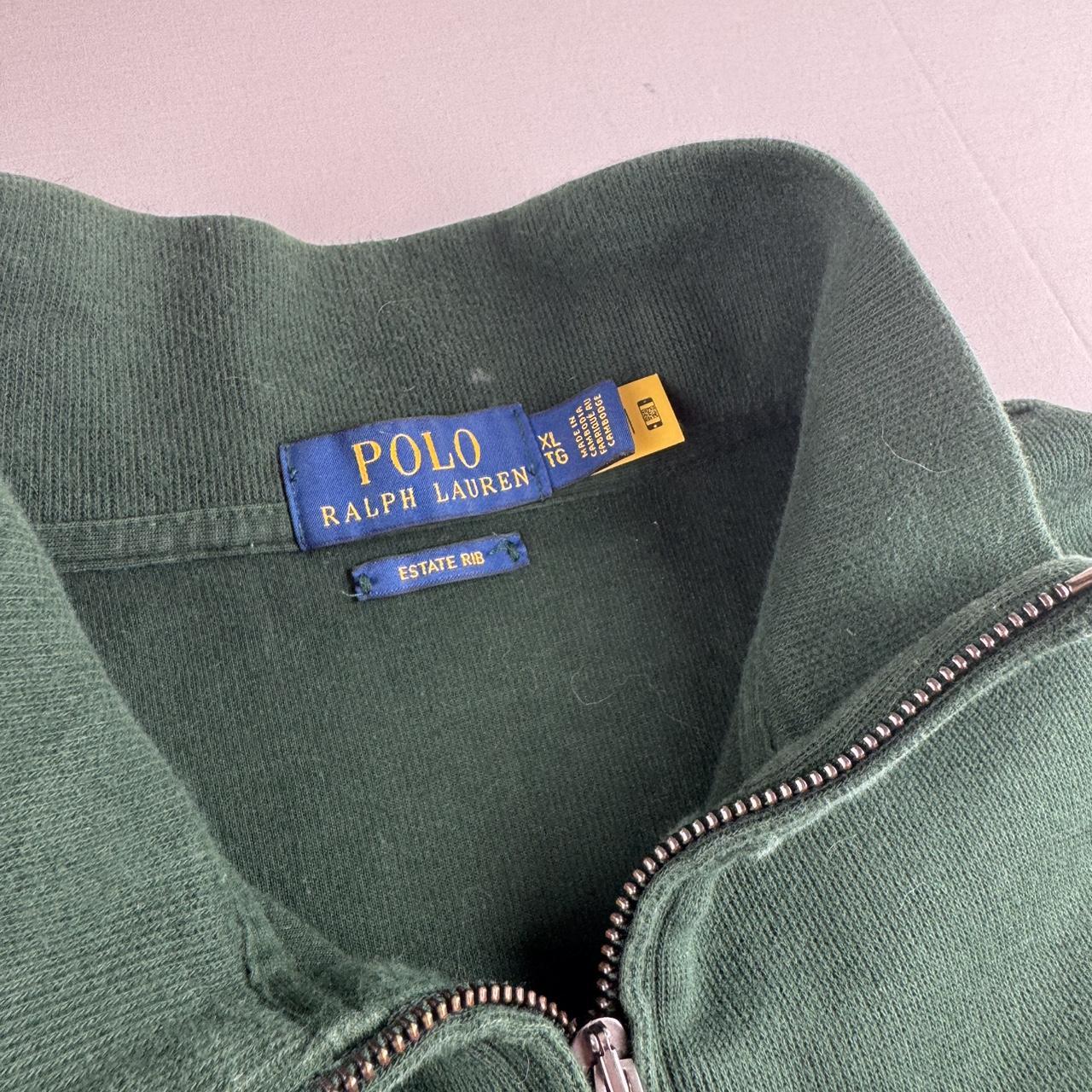 Polo Ralph Lauren Green Quarter Zip Pima Cotton Jumper XL