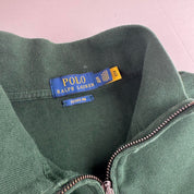 Polo Ralph Lauren Green Quarter Zip Pima Cotton Jumper XL