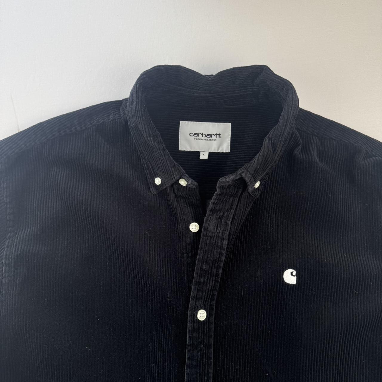 Carhartt WIP Black Corduroy Button Down Shirt L