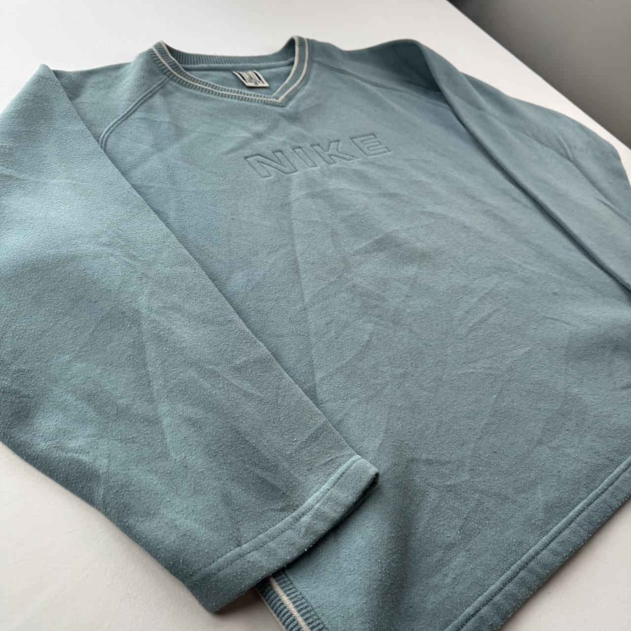 1990s Nike Embroidered Spellout V-Neck Jumper S