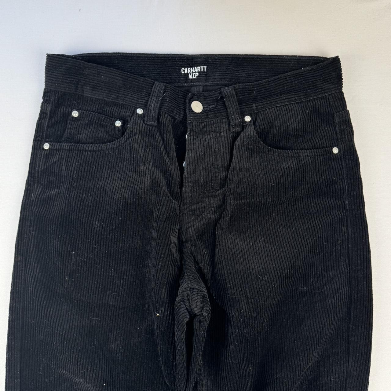 Carhartt WIP Pocket Logo Black Corduory Newel Pant 28W 28L
