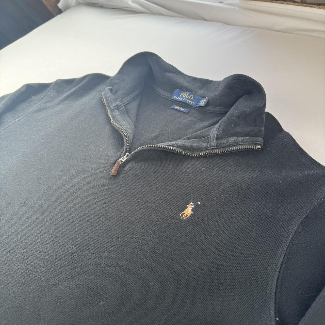 Polo Ralph Lauren Embroidered Pony Black Quarter Zip Fleece L