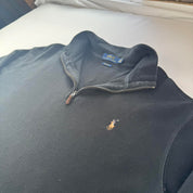 Polo Ralph Lauren Embroidered Pony Black Quarter Zip Fleece L
