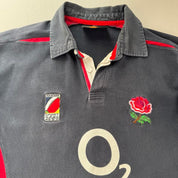 England Early 2000s Rugby 7s Thick Rugby Polo Shirt XL
