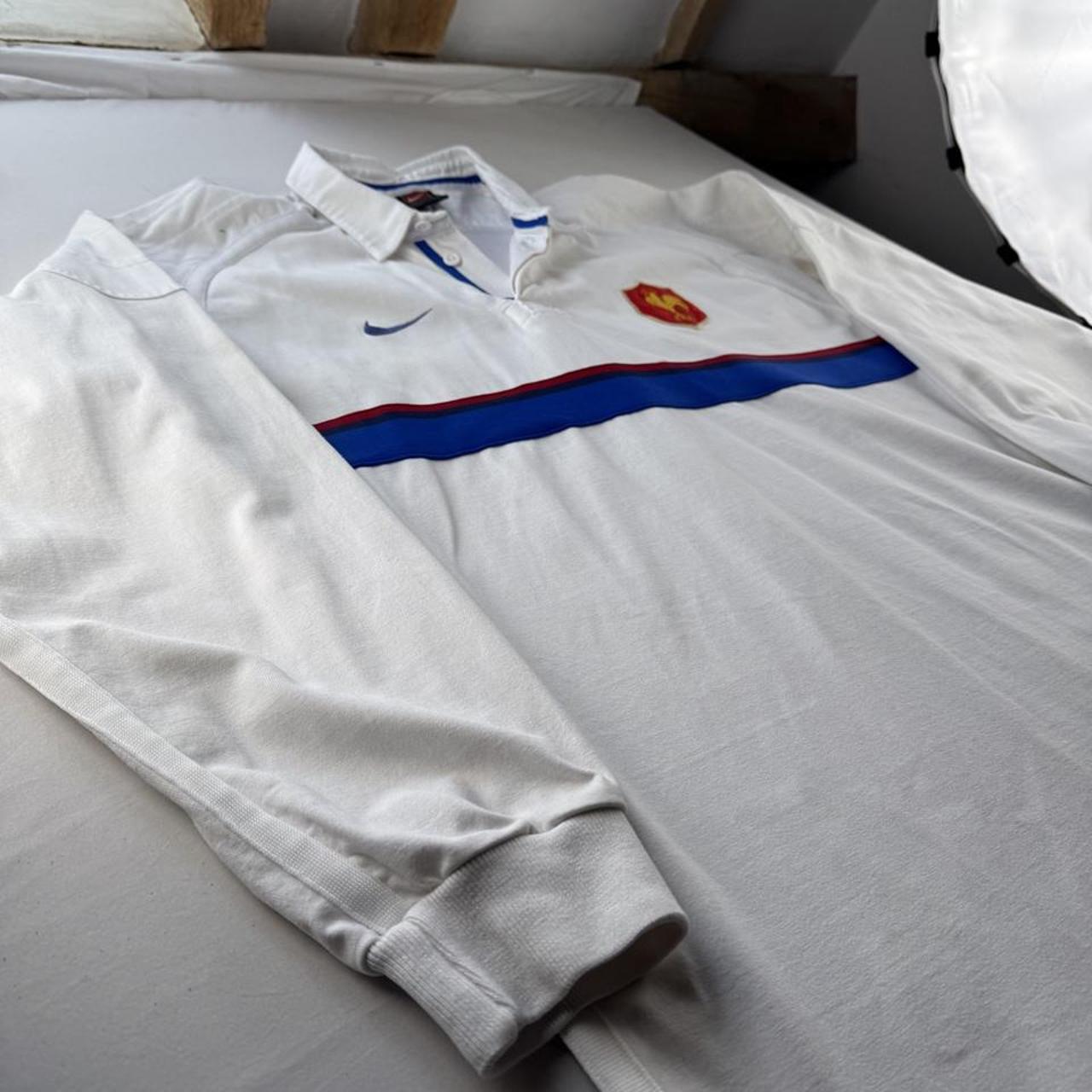 1990s Nike France Rugby Long Sleeve Rugby Polo Shirt XXL