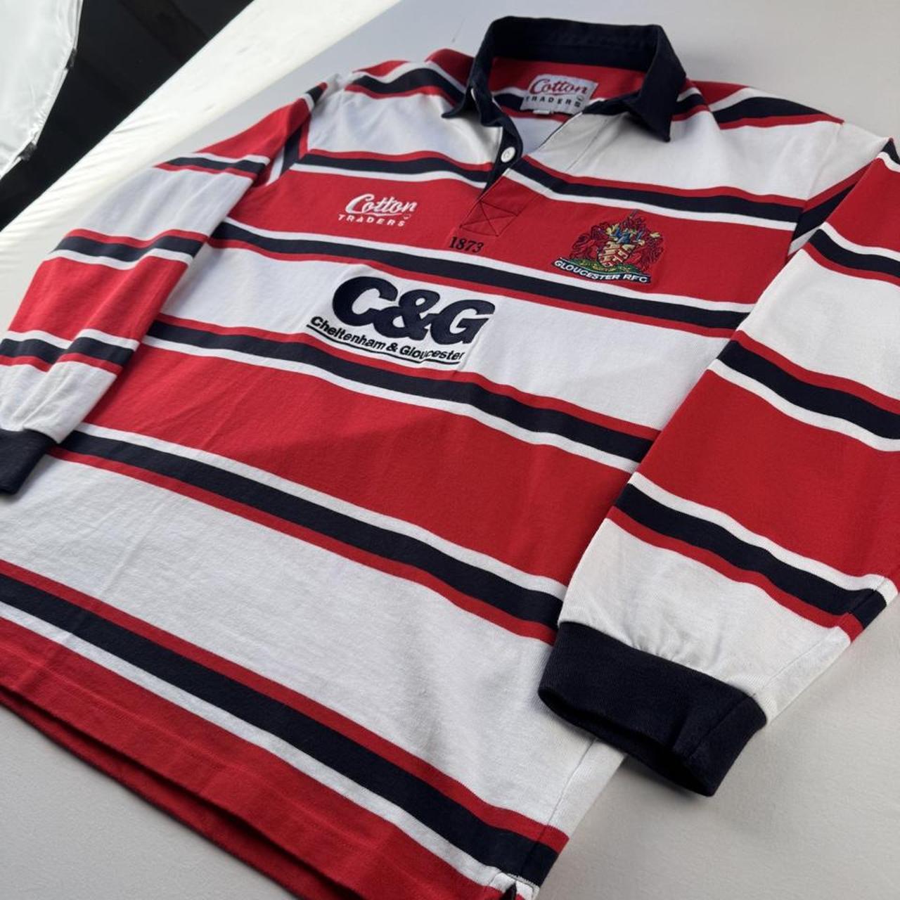 Late 1990s Cotton Traders Gloucester Rugby Polo Shirt L