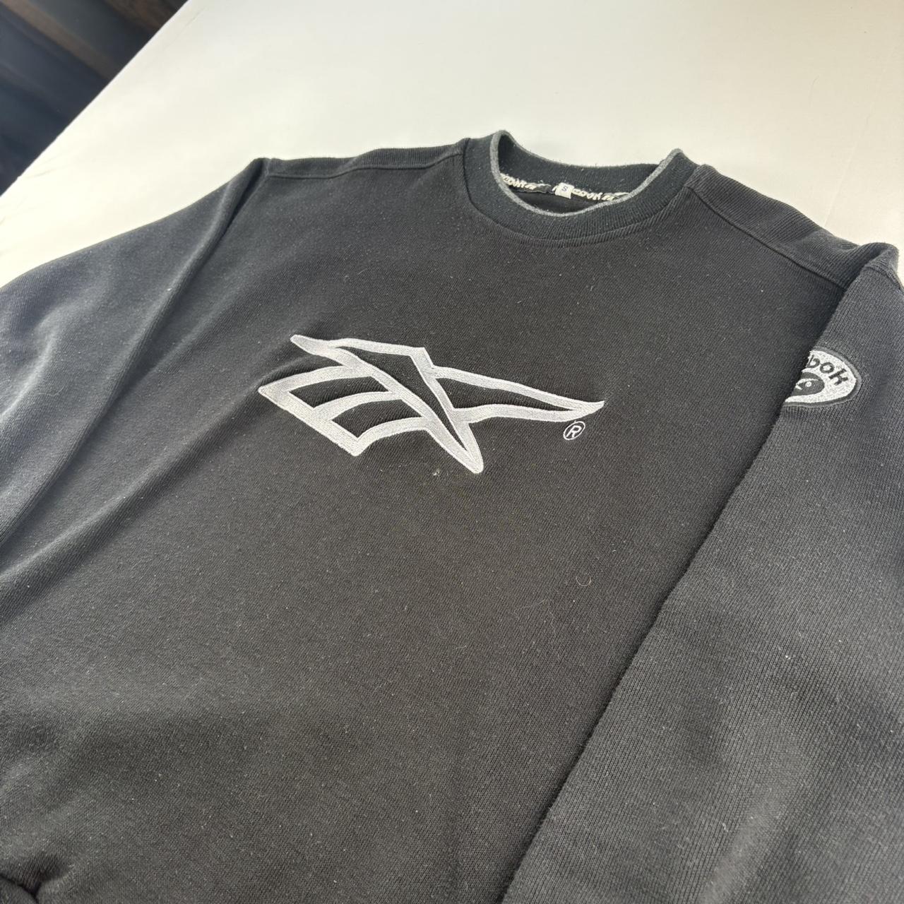 Early 2000s Embroidered Reebok Oversized Ribbed Sweatshirt S