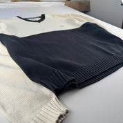 Yves Saint Laurent YSL Embroidered Spellout V-Neck Knitted Jumper L