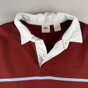 Levi's Embroidered Spellout Striped Rugby Polo Shirt M