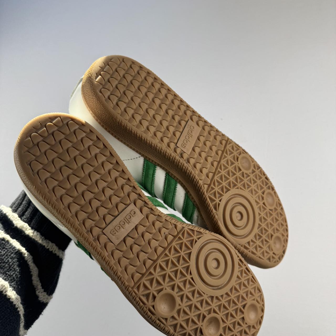Adidas White and Green Samba OG UK10