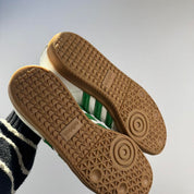 Adidas White and Green Samba OG UK10