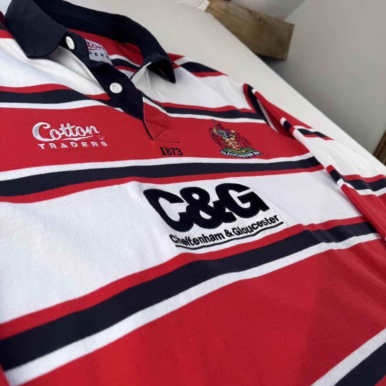 Late 1990s Cotton Traders Gloucester Rugby Polo Shirt L