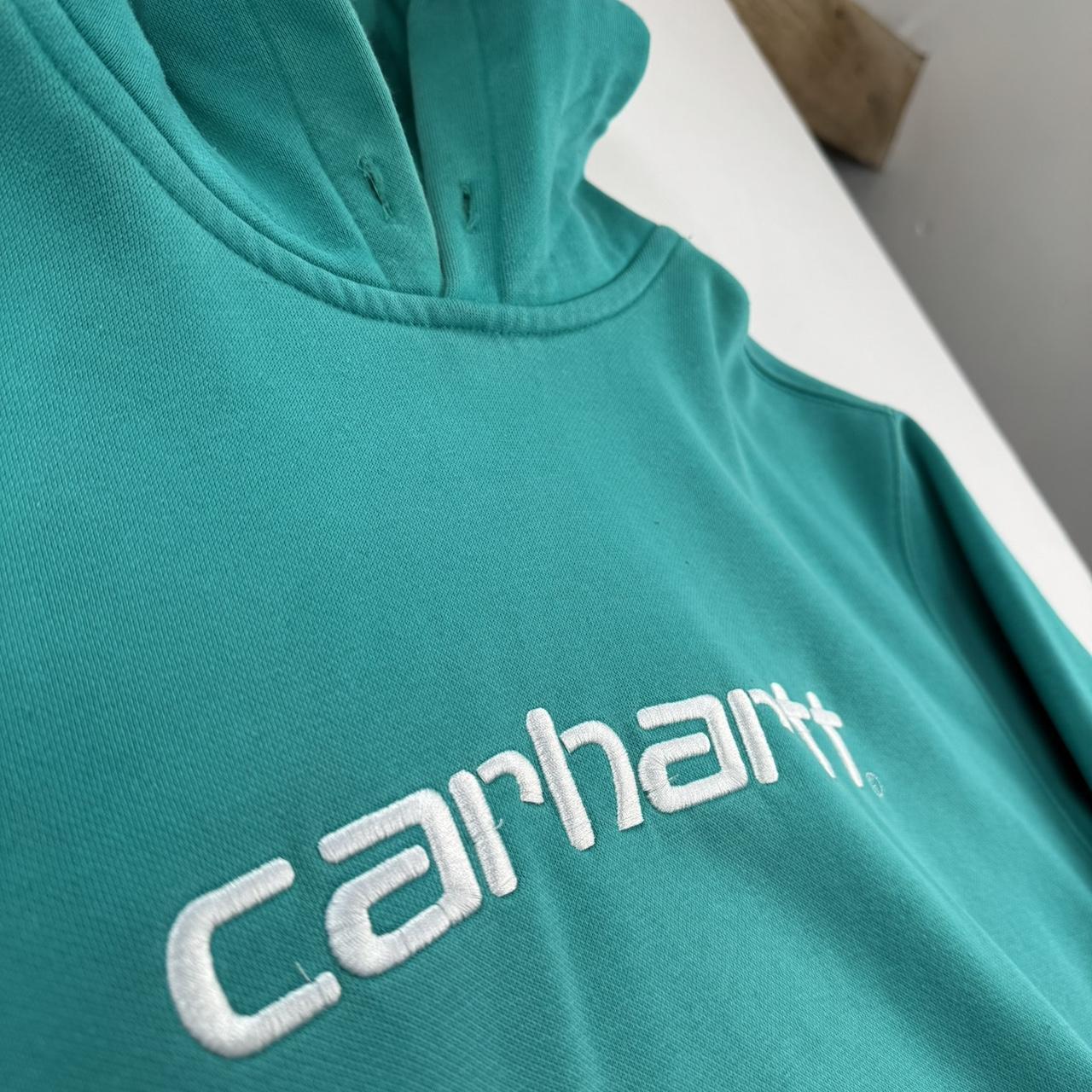 Carhartt WIP Turqoise Spellout Hoodie L