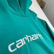 Carhartt WIP Turqoise Spellout Hoodie L