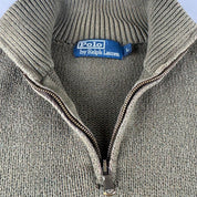 Polo Ralph Lauren Embroidered Pony Khaki Quarter Zip Fleece S