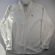 White Carhartt WIP Long Sleeve Madison Corduroy Button Down Shirt XXL