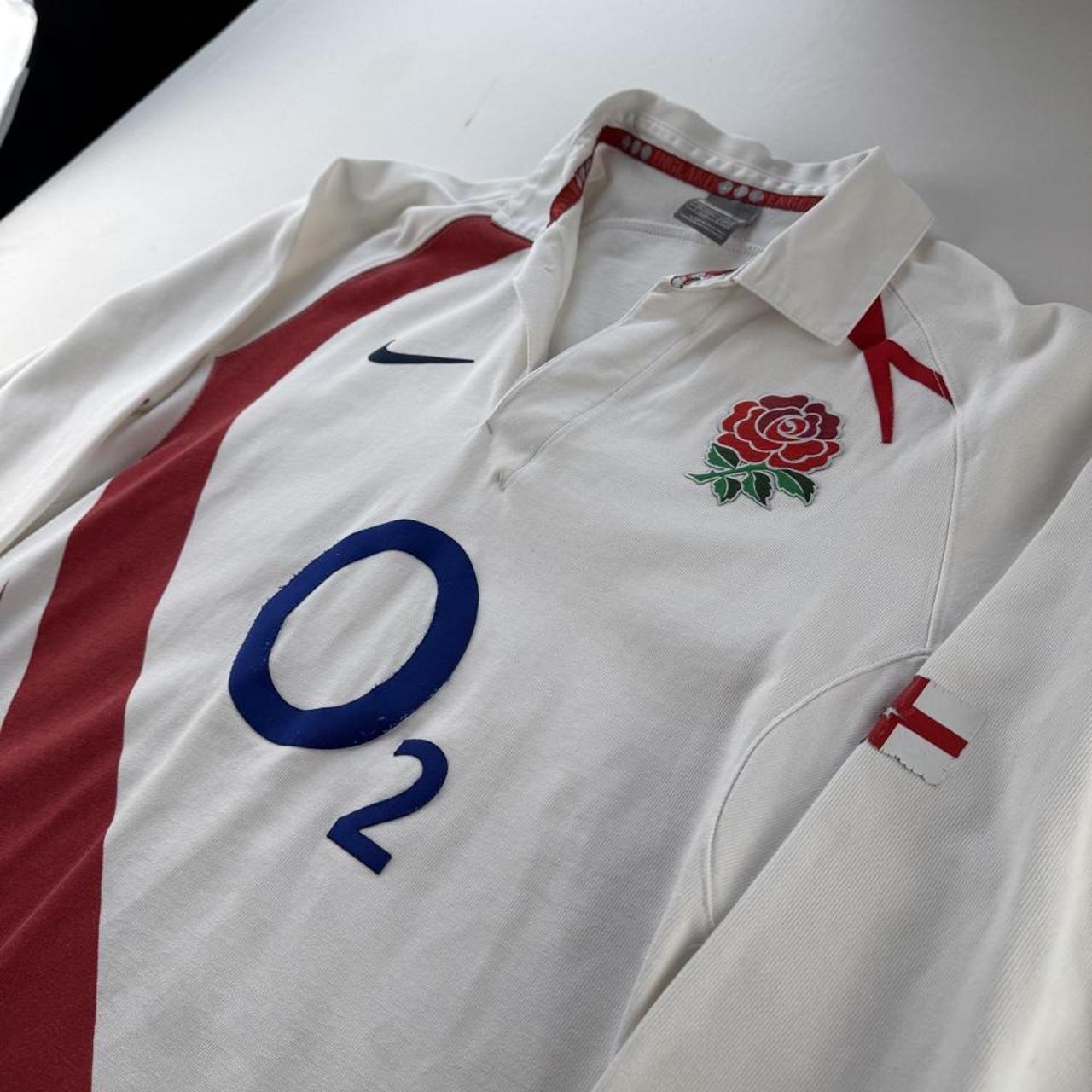 2007 Nike England Rugby Long Sleeve Rugby Polo M