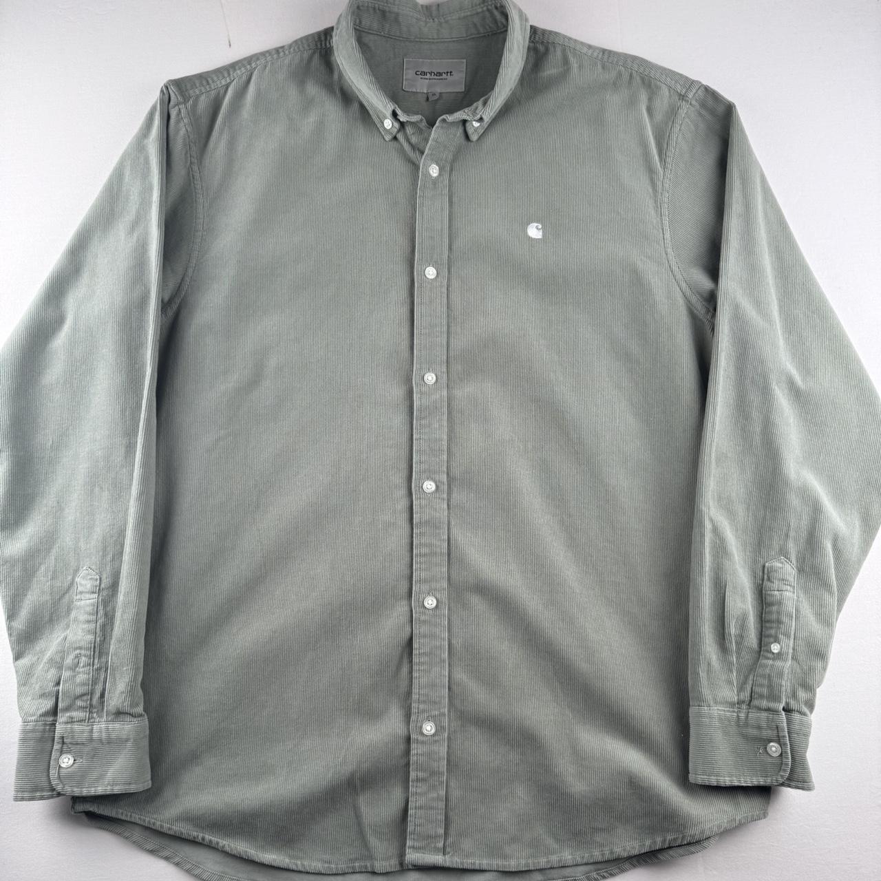 Sage Green Carhartt WIP Fine Corduroy Shirt XL
