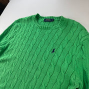 Polo Ralph Lauren Embroidered Pony Knitted Cableknit Crewneck M