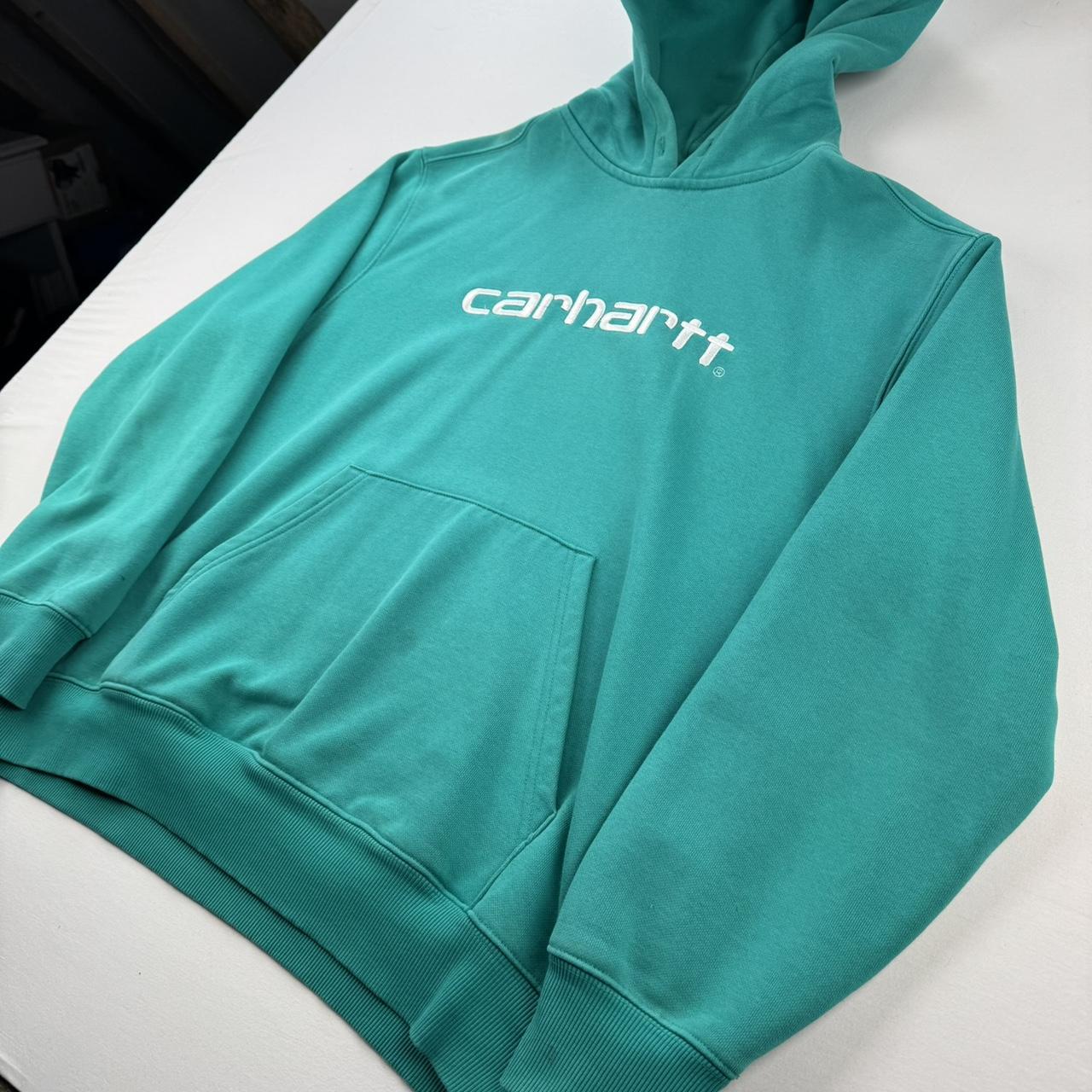 Carhartt WIP Turqoise Spellout Hoodie L