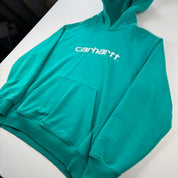 Carhartt WIP Turqoise Spellout Hoodie L