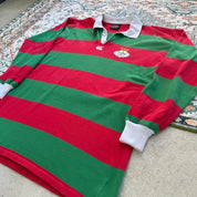 Canterbury men's rugby polo shirt red with embroidered Portugal logo and classic collar.