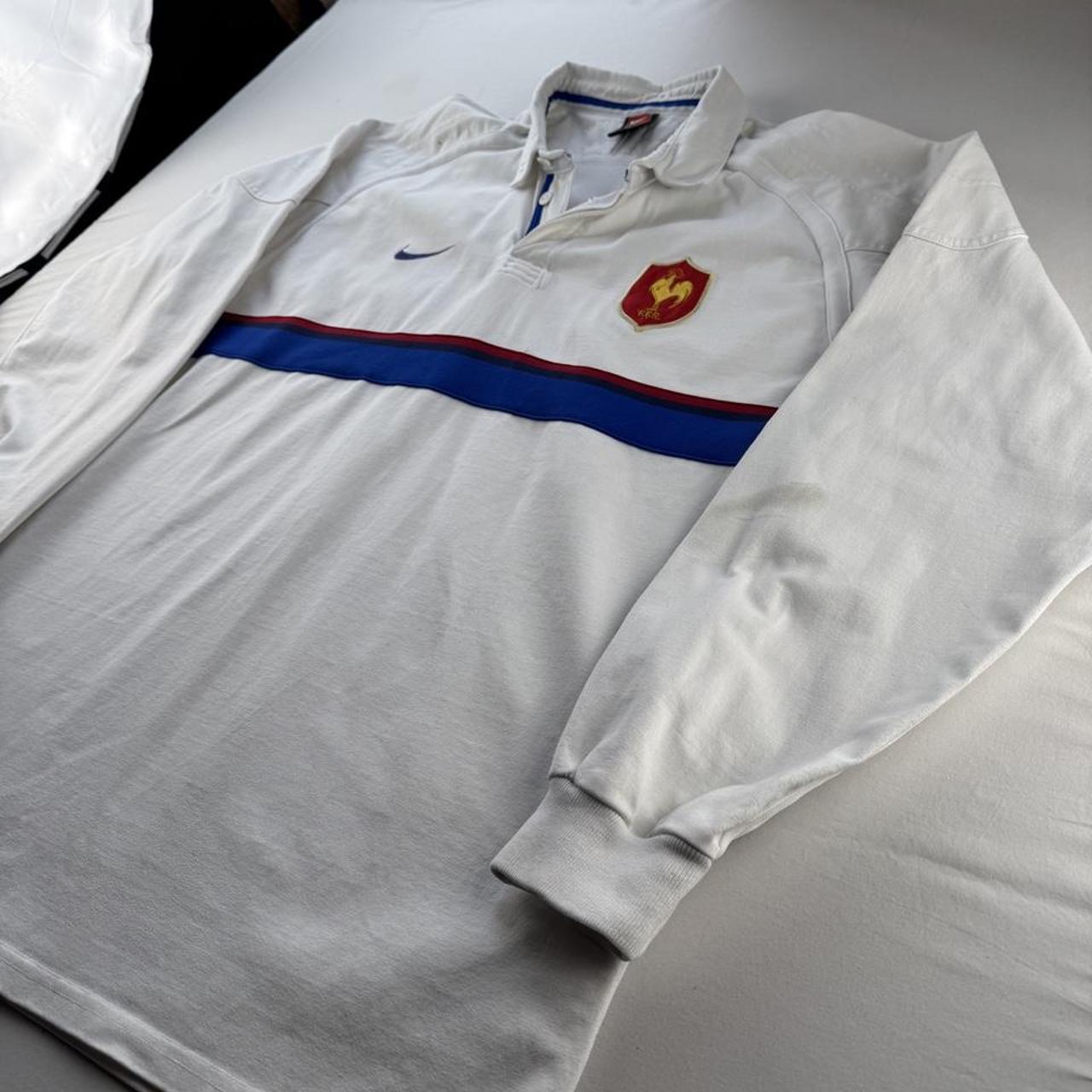 1990s Nike France Rugby Long Sleeve Rugby Polo Shirt XXL