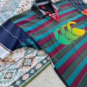 Canterbury multi rugby polo with thick fabric and embroidered logo.