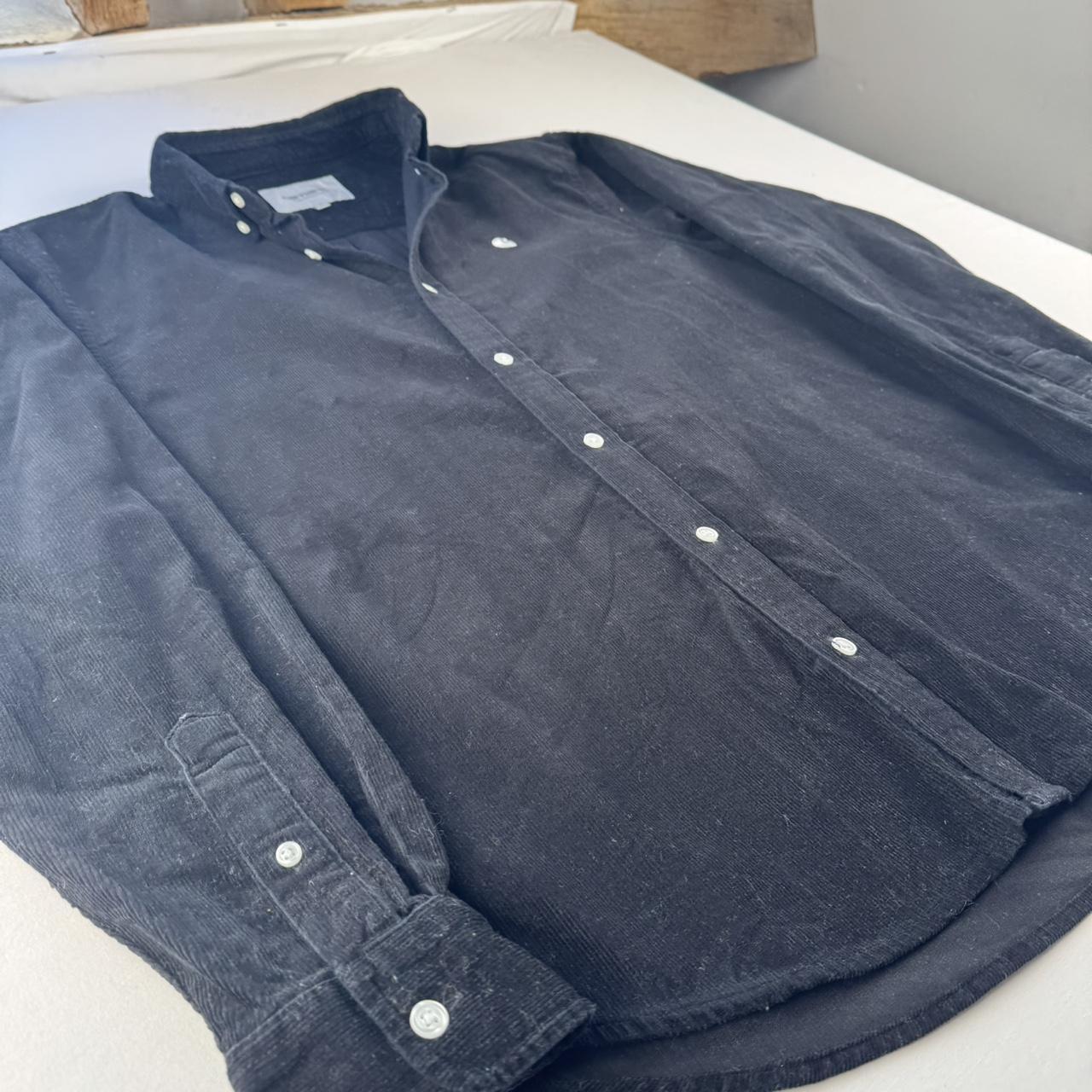 Black Carhartt WIP Long Sleeve Madison Corduroy Button Down Shirt M