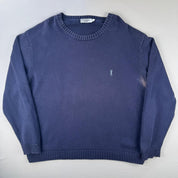 Yves Saint Laurent Crewneck Knit Sweater in Navy Size XL