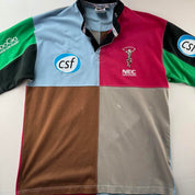 2002 Kooga Embroidered Harlequins Rugby Polo Shirt L