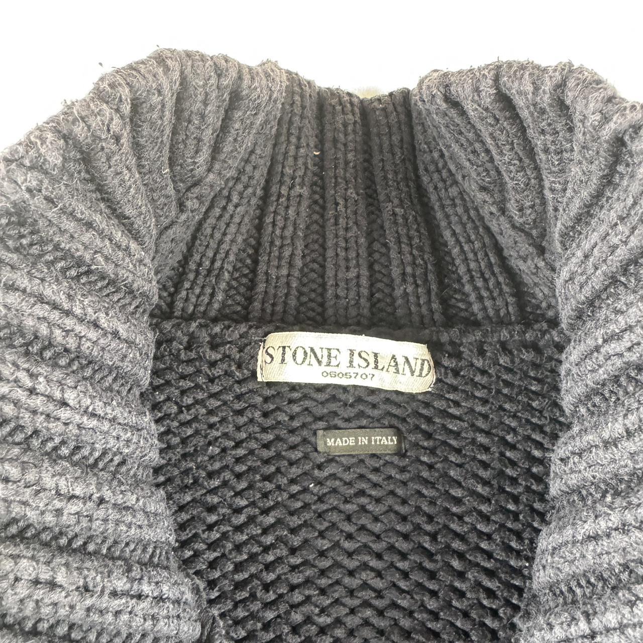 2005 Authentic Stone Island Thick Knitted Full Zip Jumper XXL