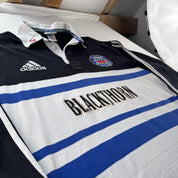 Immaculate 1998 Bath Adidas Rugby Polo Shirt L
