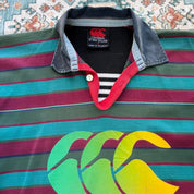 Canterbury multi rugby polo with thick fabric and embroidered logo.