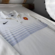 2009 Embroidered France Rugby Striped Rugby Polo L