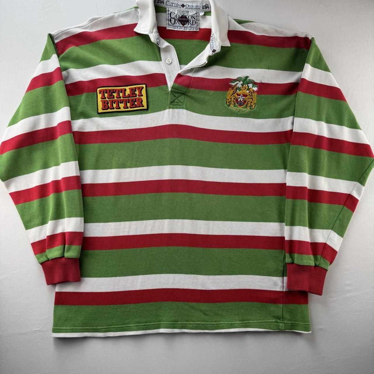 1993-95 Leicester Tigers Cotton Oxford Rugby Polo Shirt L