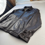 Dark Brown 2000s Polo Ralph Lauren Leather Harrington Jacket L