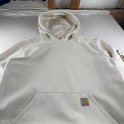 Carhartt Oversized Sleeve Spellout Cream Hoodie Size Medium