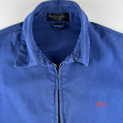 Early 2000s Yves Saint Laurent YSL Embroidered Logo Cotton Harrington Jacket L