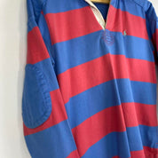 Polo Ralph Lauren striped rugby polo shirt red and blue with embroidered logo.