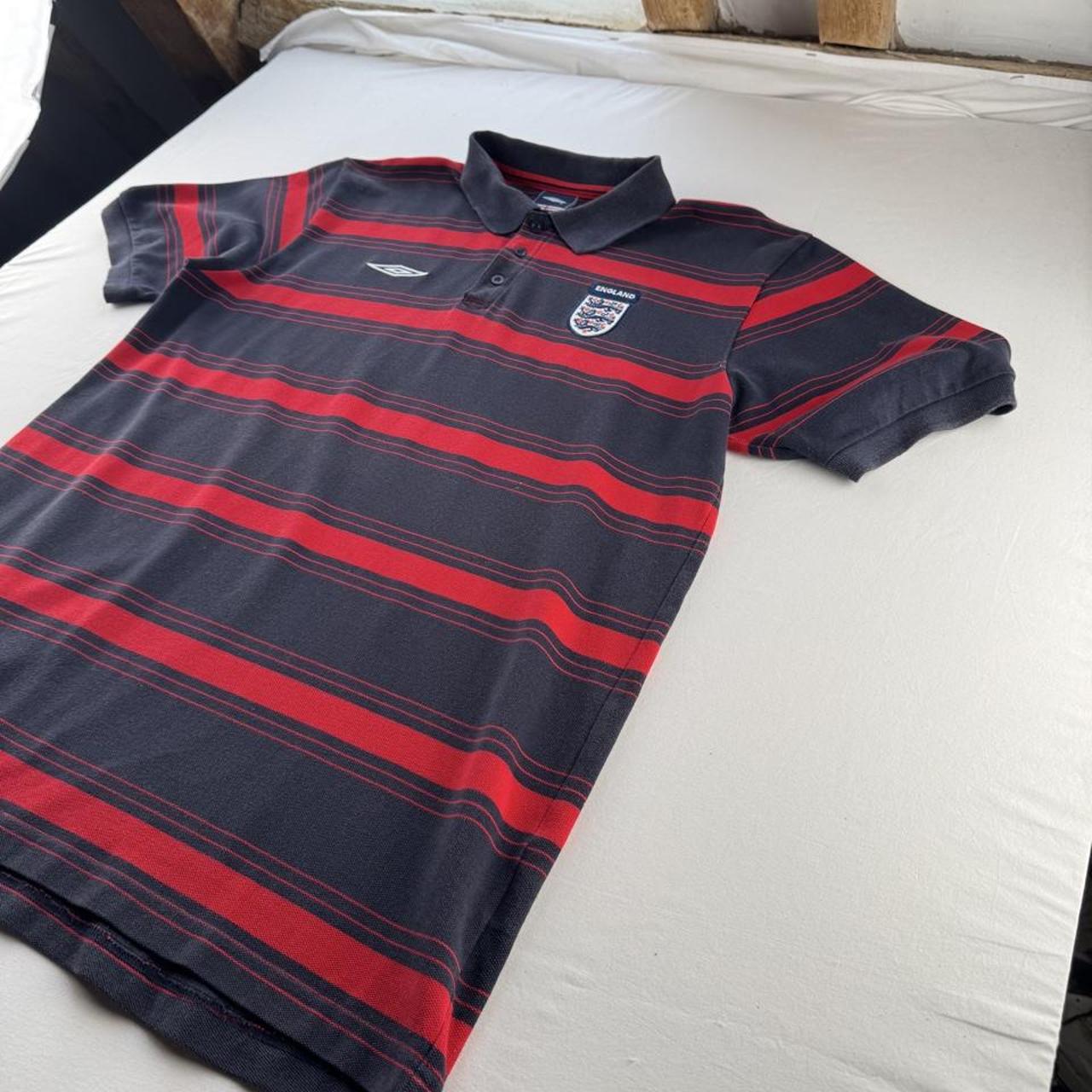 2004 Umbro Embroidered England Football Striped Polo Top XL