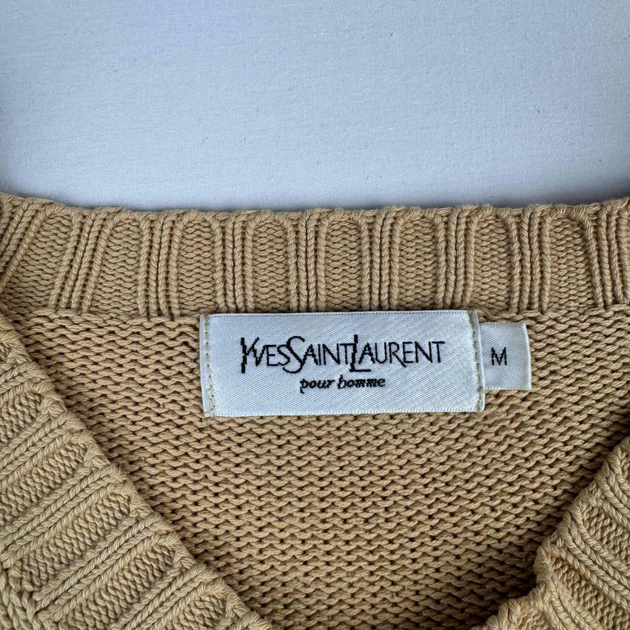 Yves Saint Laurent Crewneck Knit Sweater in Beige Size M