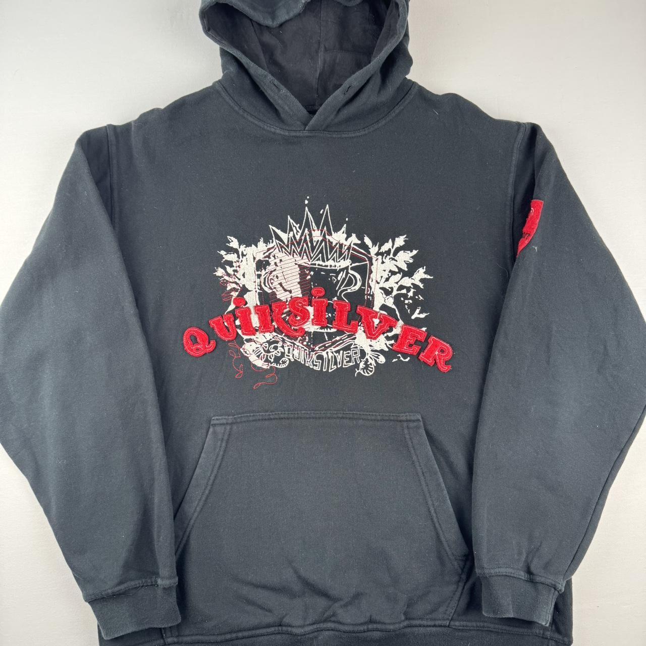Quiksilver Embroidered Spellout Surf y2k Hoodie S