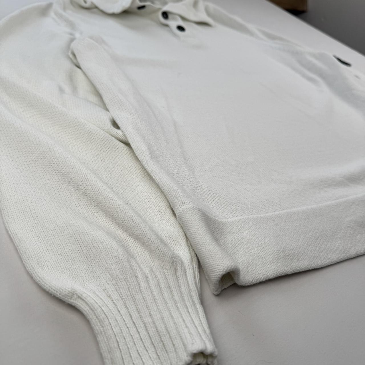 Early 2000s White Stone Island Knitted Jumper L