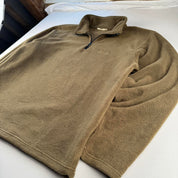 Quiksilver 2000s Embroidered Quarter Zip Khaki Fleece XL