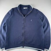 Yves Saint Laurent YSL Embroidered Logo Thick Knitted Jumper with Trim L