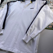 Polo Ralph Lauren white rugby polo shirt with embroidered logo and classic fit.