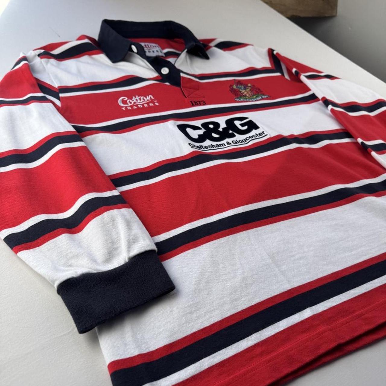 Late 1990s Cotton Traders Gloucester Rugby Polo Shirt L